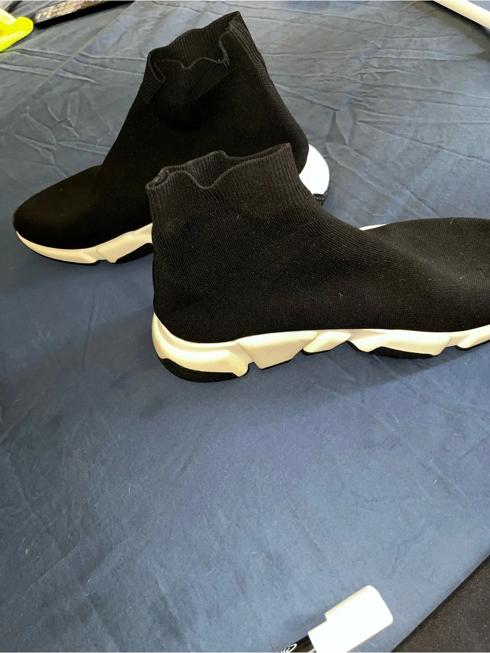 Balenciaga Black Sock Sneaker with Cream Sole